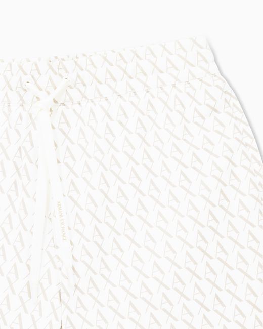 ARMANI EXCHANGE White French Terry Shorts With An All-Over Pattern Essential for men