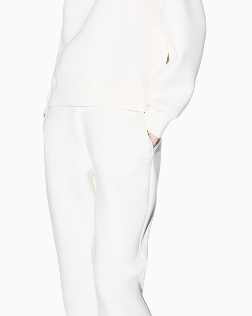 ARMANI EXCHANGE White Viscose Scuba Fabric Trousers