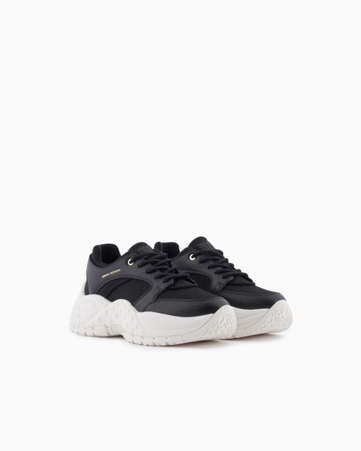 ARMANI EXCHANGE White Urban Chic Mesh Sneakers