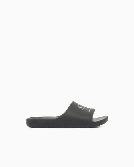 ARMANI EXCHANGE White Slides With Logo for men