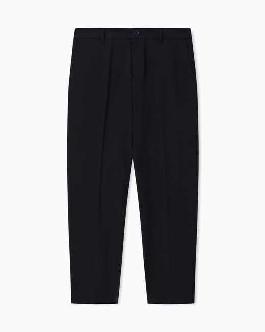 ARMANI EXCHANGE Blue Tailored Straight-Leg Trousers for men