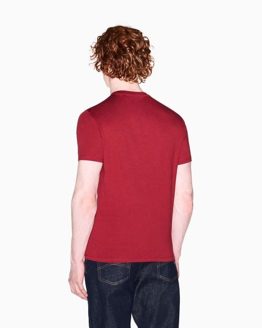 ARMANI EXCHANGE Red Slim Fit T-Shirt Essential Cotton Jersey for men