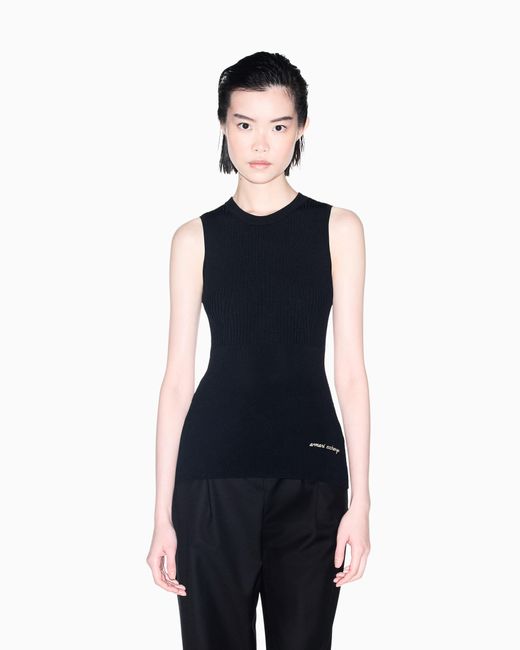 ARMANI EXCHANGE Black Slim-Fit Knit Top