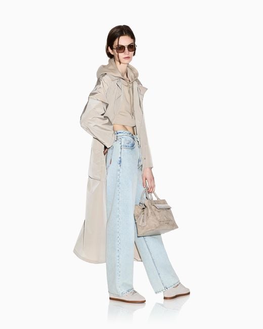 ARMANI EXCHANGE Natural Double-Breasted Trench Coat With Belt