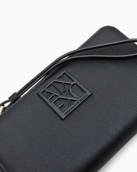 ARMANI EXCHANGE Black Zip-Around Wallet