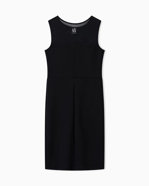 ARMANI EXCHANGE Black Stretch Sheath Dress With A Mesh Insert Icon