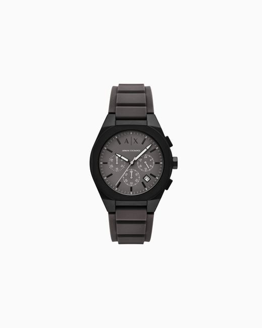 ARMANI EXCHANGE Black Sync Chronograph Silicone Watch for men