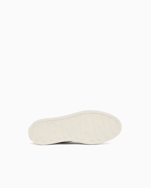 ARMANI EXCHANGE White Technical Fabric Sneakers for men