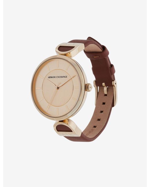 armani exchange leather watch