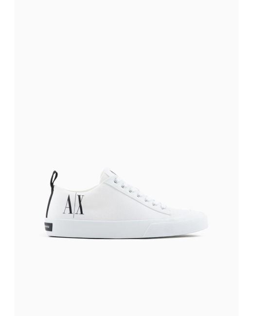 Armani Exchange White Icon Logo Sneakers for men