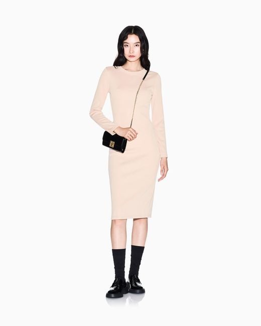 ARMANI EXCHANGE Natural Fitted Midi Dress