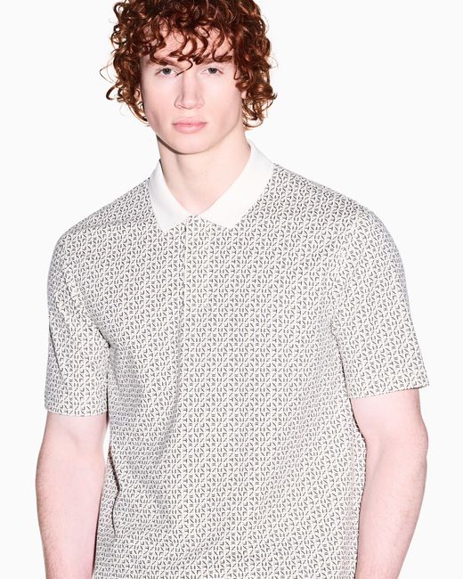 ARMANI EXCHANGE White Regular Fit Polo Shirt for men