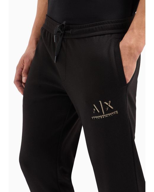 Armani Exchange Black Jogger Trousers In Stretch Interlock Fabric for men