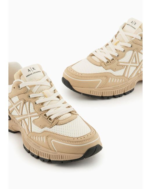 Armani Exchange Natural Sneakers With Tank Sole for men