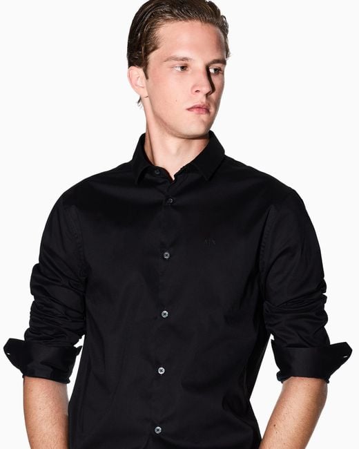 ARMANI EXCHANGE Blue Slim-Fit Shirt Essential for men