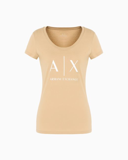 ARMANI EXCHANGE White Pima Cotton Print Short Short T-Shirt