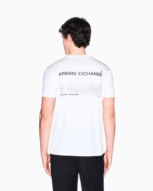 ARMANI EXCHANGE White Classic Cotton Jersey Regular Fit T-Shirt for men