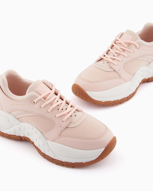 ARMANI EXCHANGE Pink Urban Chic Mesh Sneakers
