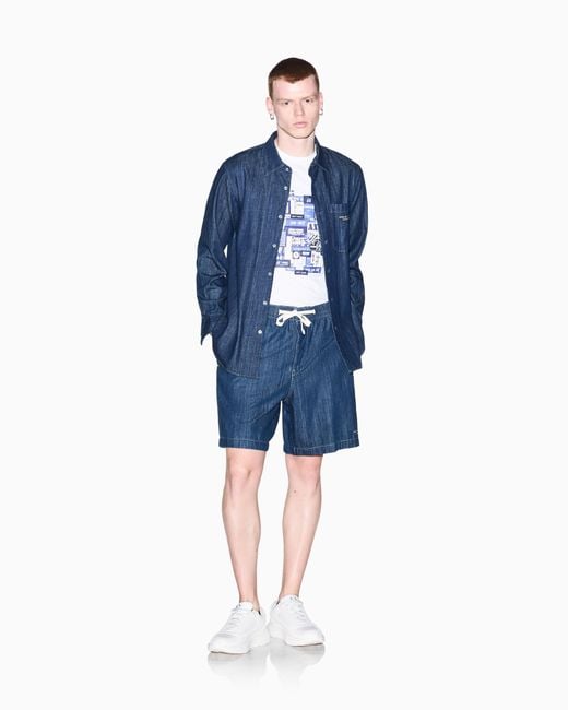 ARMANI EXCHANGE Blue Regular Fit Shorts for men