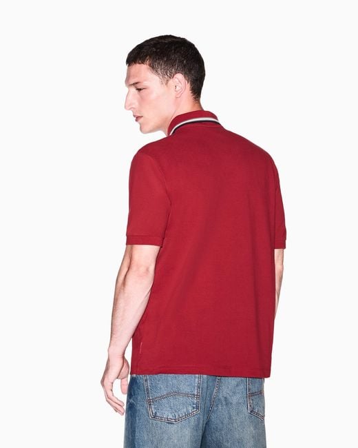ARMANI EXCHANGE Red Regular Fit Polo Shirt for men