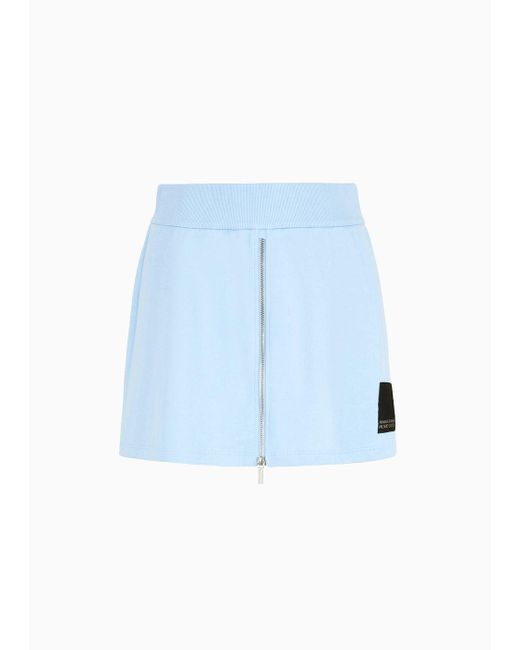Armani Exchange Blue Shorts In Asv Organic French Terry Cotton With Zip