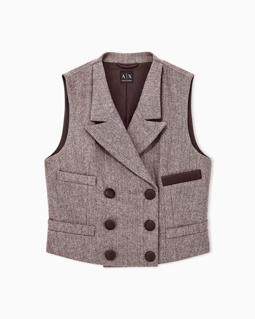 ARMANI EXCHANGE Brown Regular Fit Waistcoat