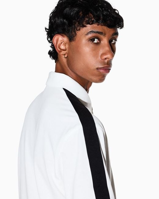 Polo De Corte Regular Con Cinta En Contraste ARMANI EXCHANGE de hombre de color White
