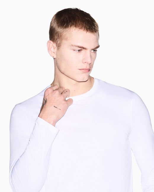 ARMANI EXCHANGE White Long-Sleeve T-Shirt for men