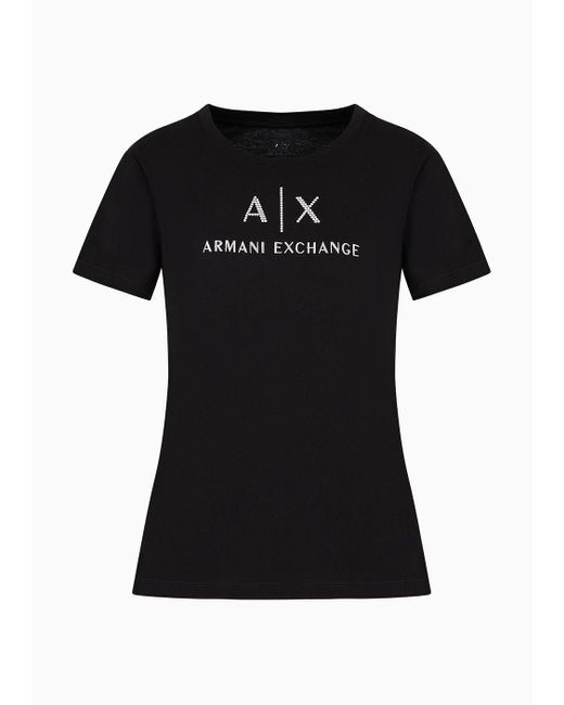 Camisetas De Corte Estándar Armani Exchange de color Black