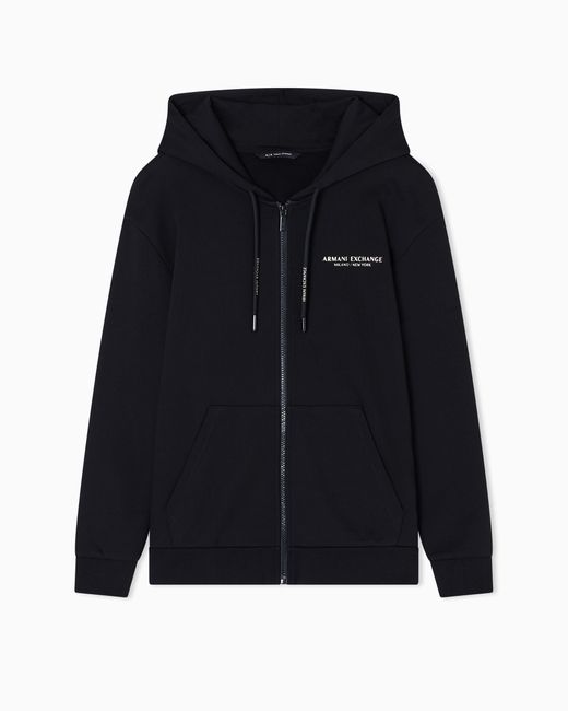 ARMANI EXCHANGE Black Kapuzenpullover Aus Baumwolle Mit Reißverschluss