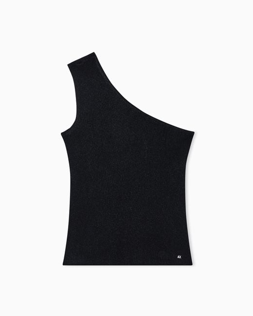 ARMANI EXCHANGE Black One-Shoulder Top