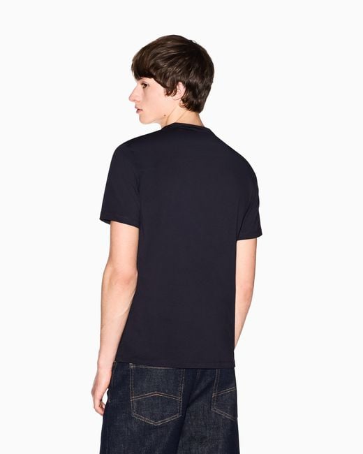 ARMANI EXCHANGE Black Slim Fit Cotton T-Shirt for men