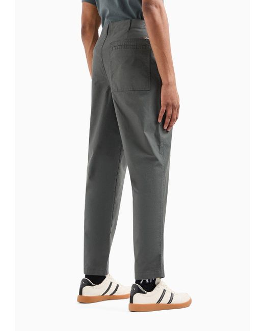 Pantaloni Chino In Gabardine Di Cotone di Armani Exchange in Gray da Uomo