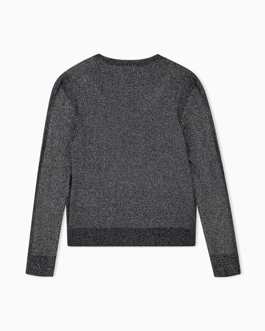 ARMANI EXCHANGE Gray Regular Fit Pullover Metallic Knitted Viscose