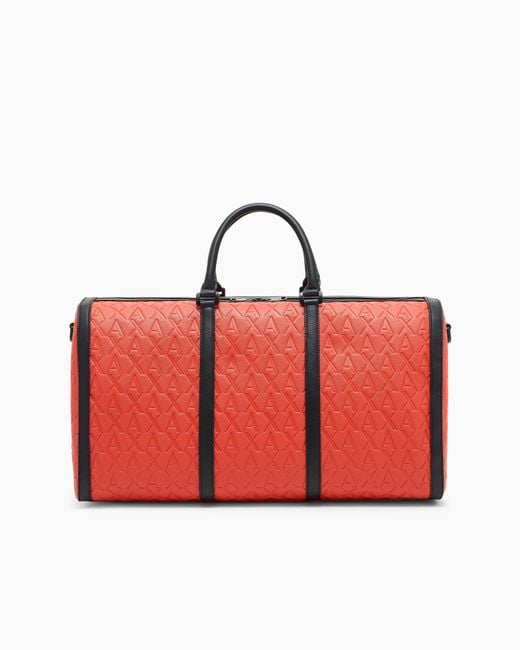 ARMANI EXCHANGE Red Technical Fabric Duffle Bag for men