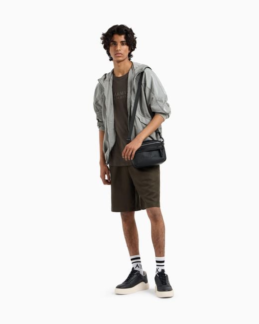 ARMANI EXCHANGE Green Linen And Lyocell Chino Trousers for men