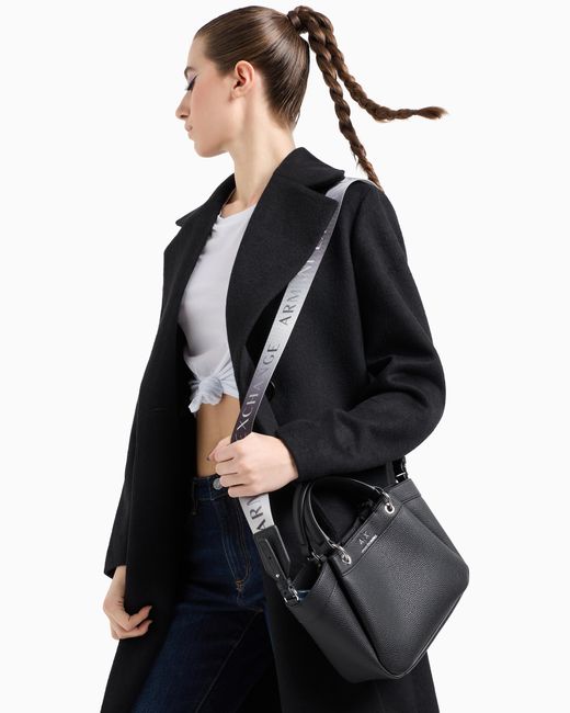 ARMANI EXCHANGE Black Small Handbag With Degradè Shoulder Strap