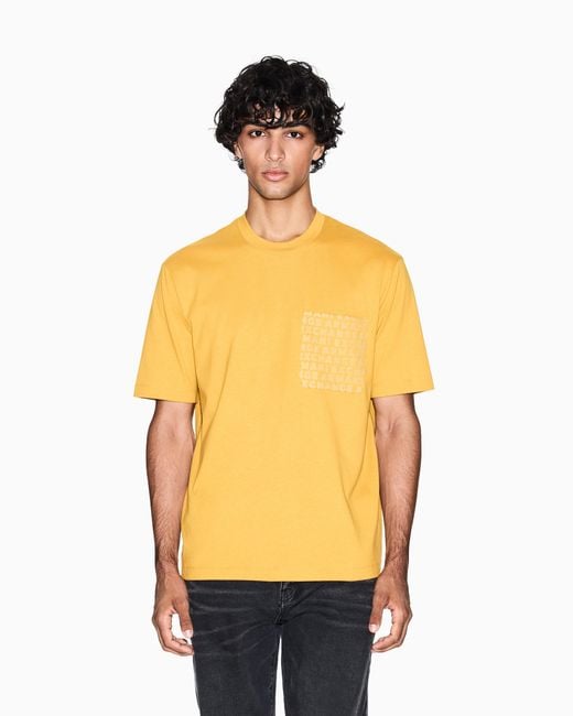 ARMANI EXCHANGE T-Shirt Im Regular Fit Mit Logotasche in Yellow für Herren