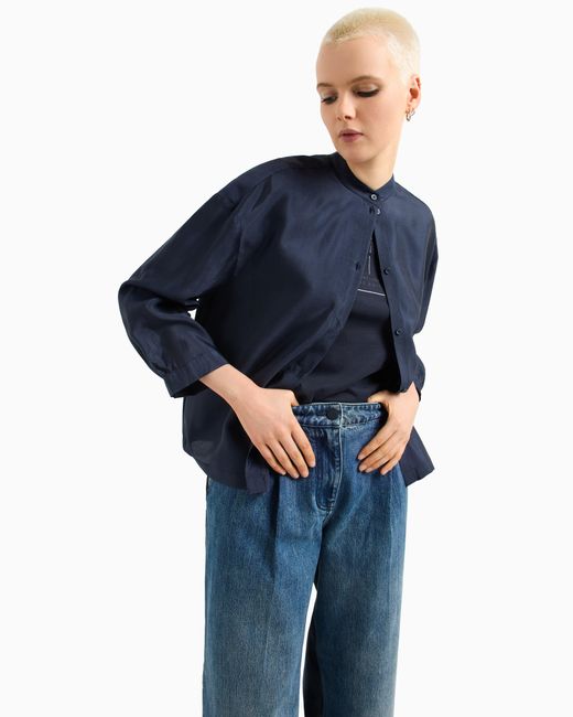 Chemise Oversize En Viscose Fluide ARMANI EXCHANGE en coloris Blue