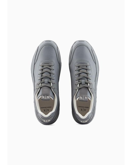 Armani Exchange Gray Sneakers With Maxi Sole And Logo for men