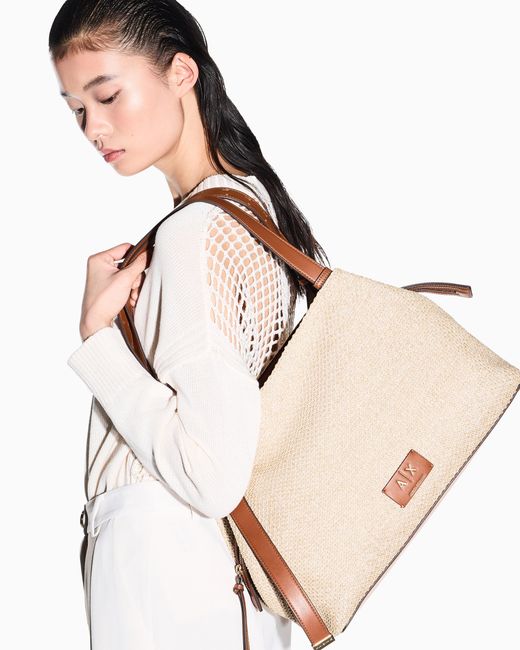 ARMANI EXCHANGE Natural Structured Mini Shoulder Bag