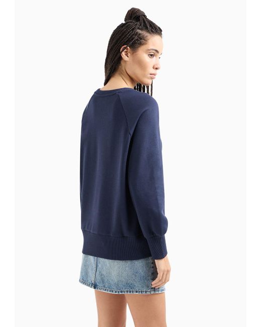 Armani Exchange Blue Sweatshirt With Asv Organic Cotton Print