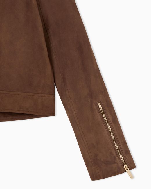 ARMANI EXCHANGE Brown Genuine Suede Leather Jacket