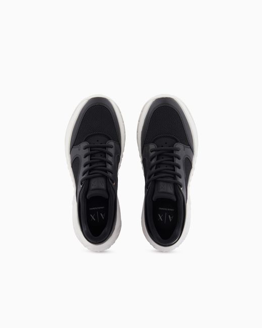 ARMANI EXCHANGE White Urban Chic Mesh Sneakers