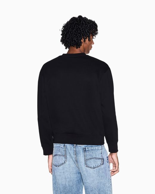 ARMANI EXCHANGE Black Cotton Sweatshirt for men