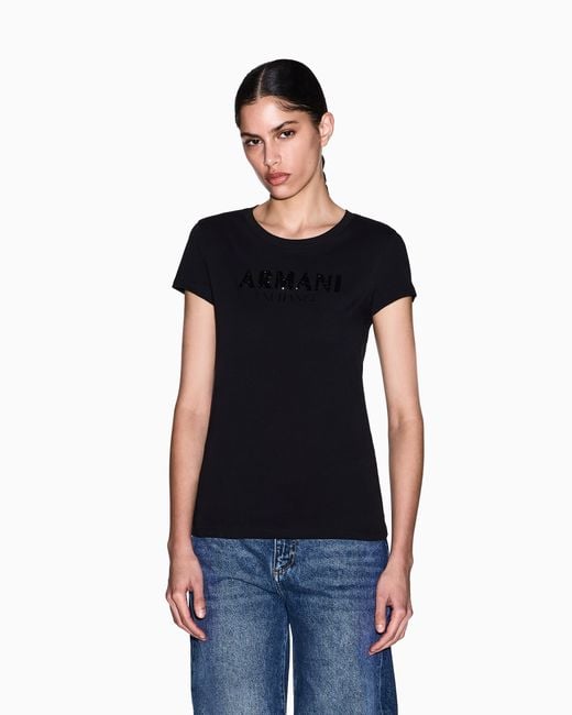 ARMANI EXCHANGE Black Slim Fit T-Shirt