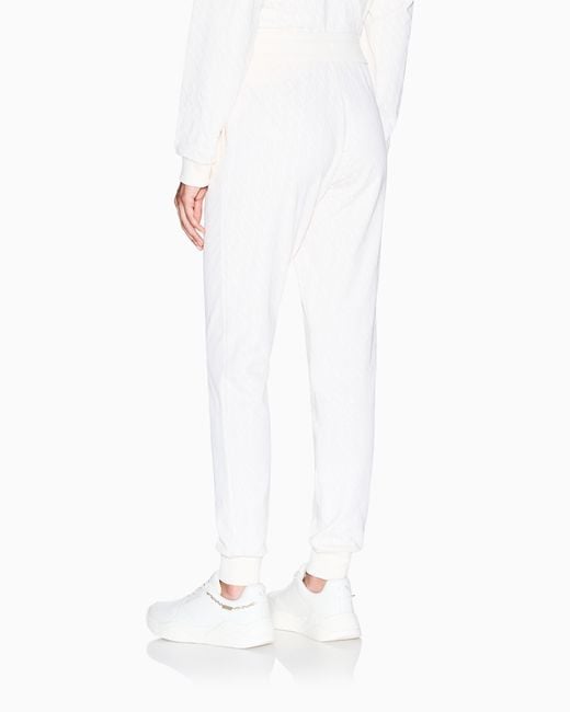 ARMANI EXCHANGE White Allover Logo Sweatpants
