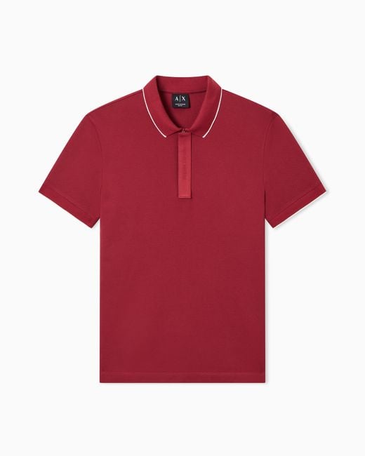 ARMANI EXCHANGE Red Slim Fit Polo Shirt for men