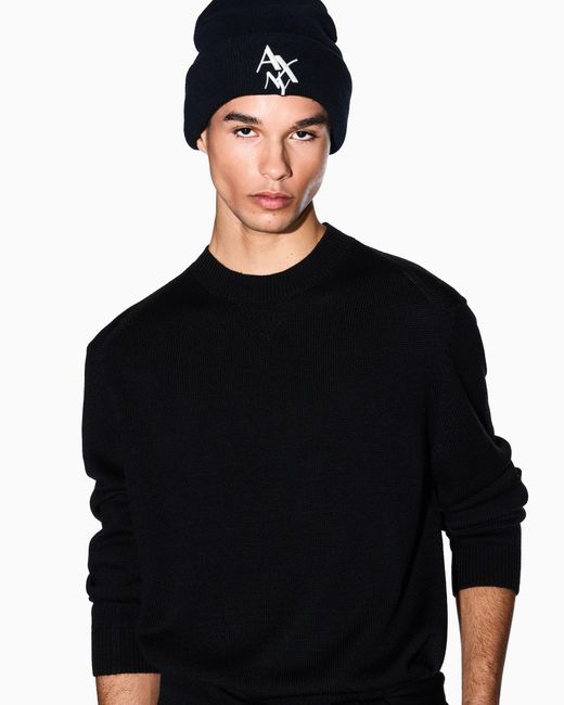 Pull Col Rond En Laine Et Coton ARMANI EXCHANGE pour homme en coloris Black