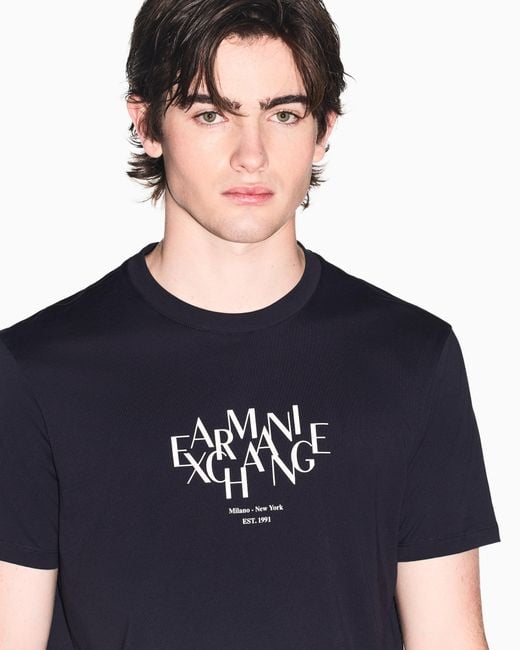 ARMANI EXCHANGE Blue Regular-Fit T-Shirt for men